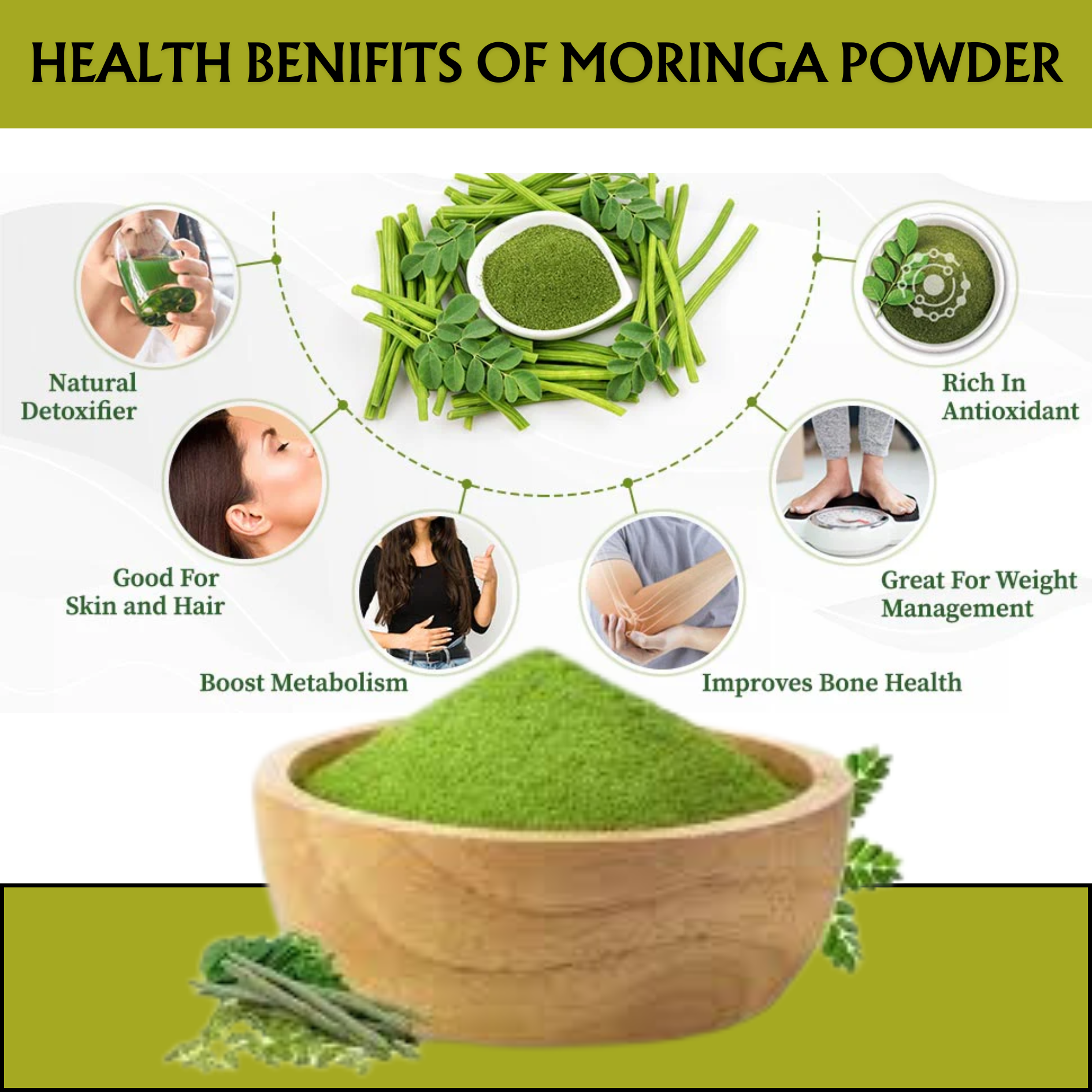 Moringa Oleifera Natural Leaves Powder For Skin & Hair Health | Herbal Supplement |100 gram (🌱) - Image 2